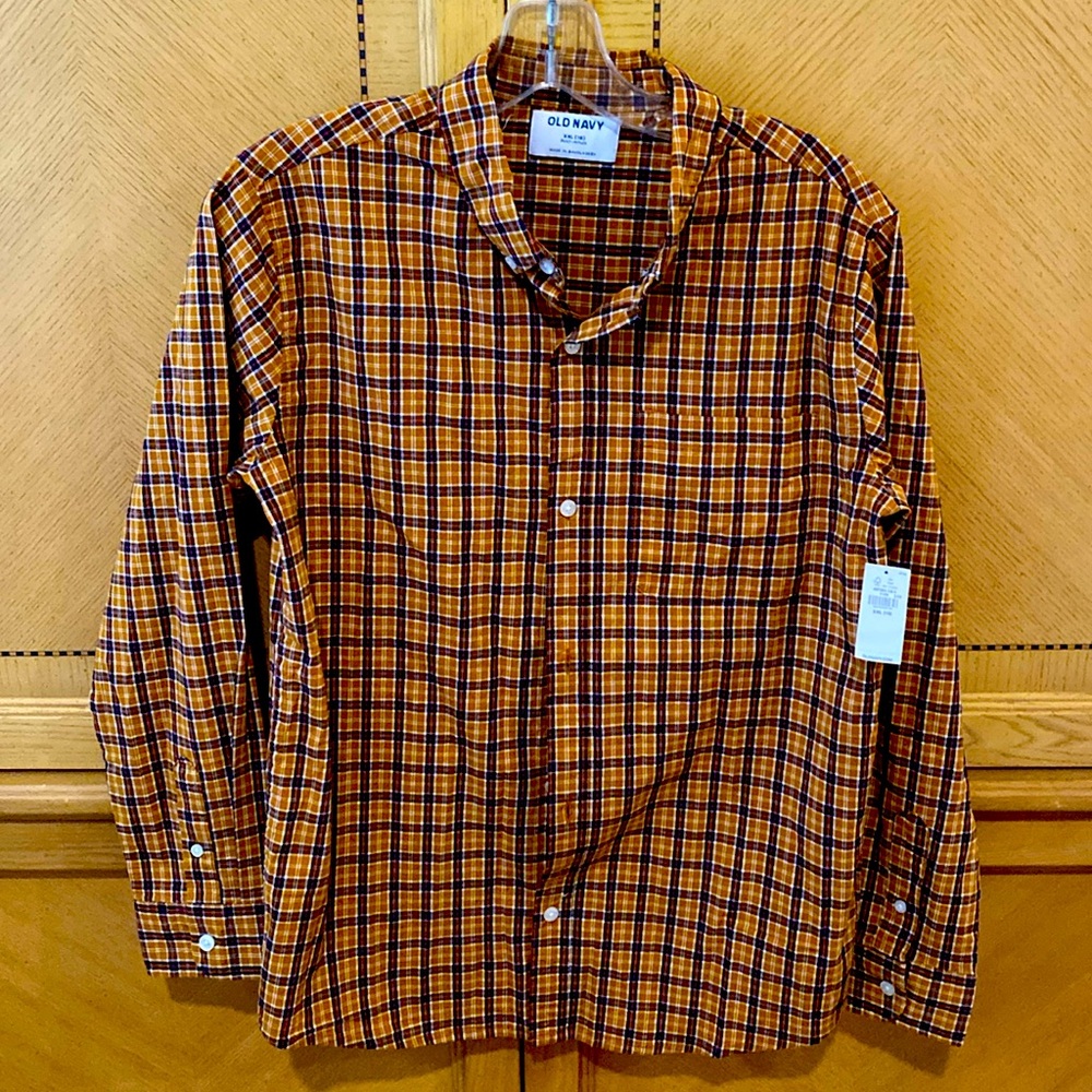 Boys Old Navy plaid button-down shirt; size 14-16 (XXL)